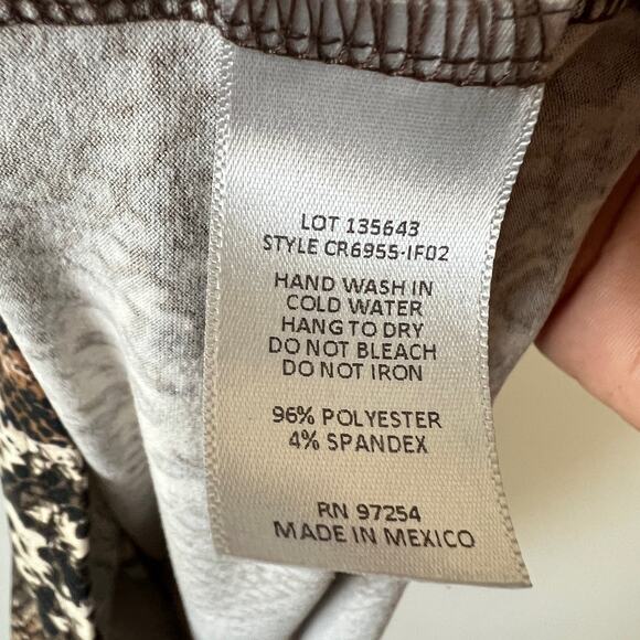 One Clothing Los Angeles Midi Wrap Dress Womens Medium Brown Snake Print Stretch - Picture 11 of 11